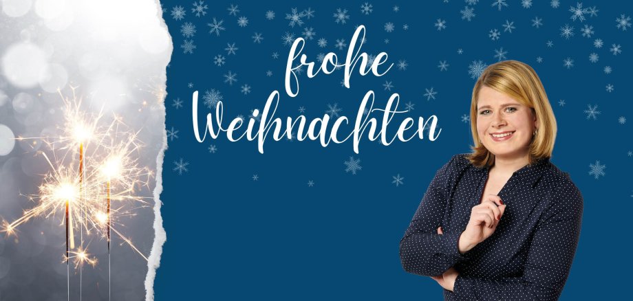 Foto zum Weihnachtsgruße 2023n der VG Wirges mit Bürgermeisterin Alexandra Marzi